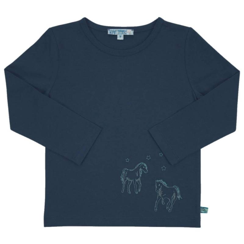 Langarmshirt mit Pferde-Stickerei dunkelblau 98