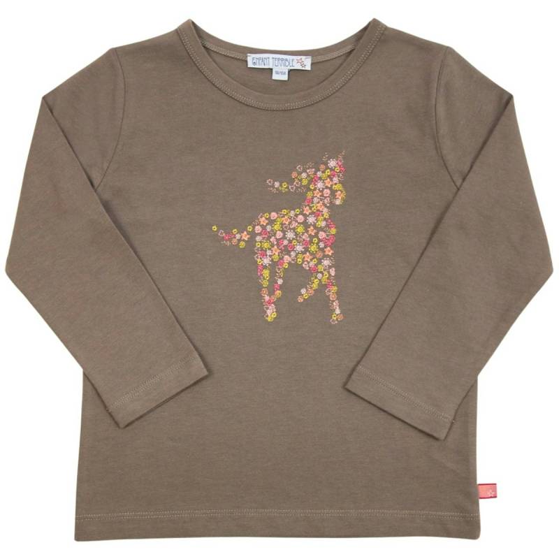 Langarmshirt mit Pferde Stickerei dunkelgrau 86/92 Langarmshirt mit Pferde Stickerei dunkelgrau 86/92