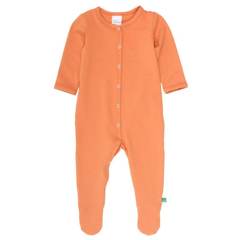 Langarmstrampler mit Fuß in kräftigem apricot-orange 62 Langarmstrampler mit Fuß in kräftigem apricot-orange 62