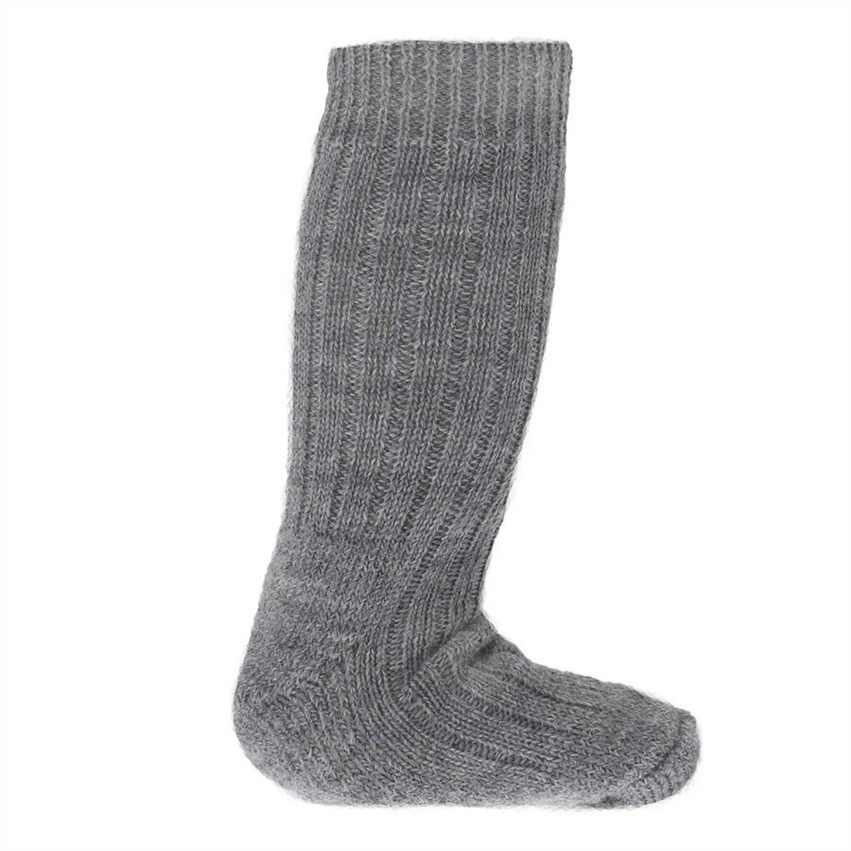 Lange Halbplüsch Wollsocken für Gummistiefel grau 21/22