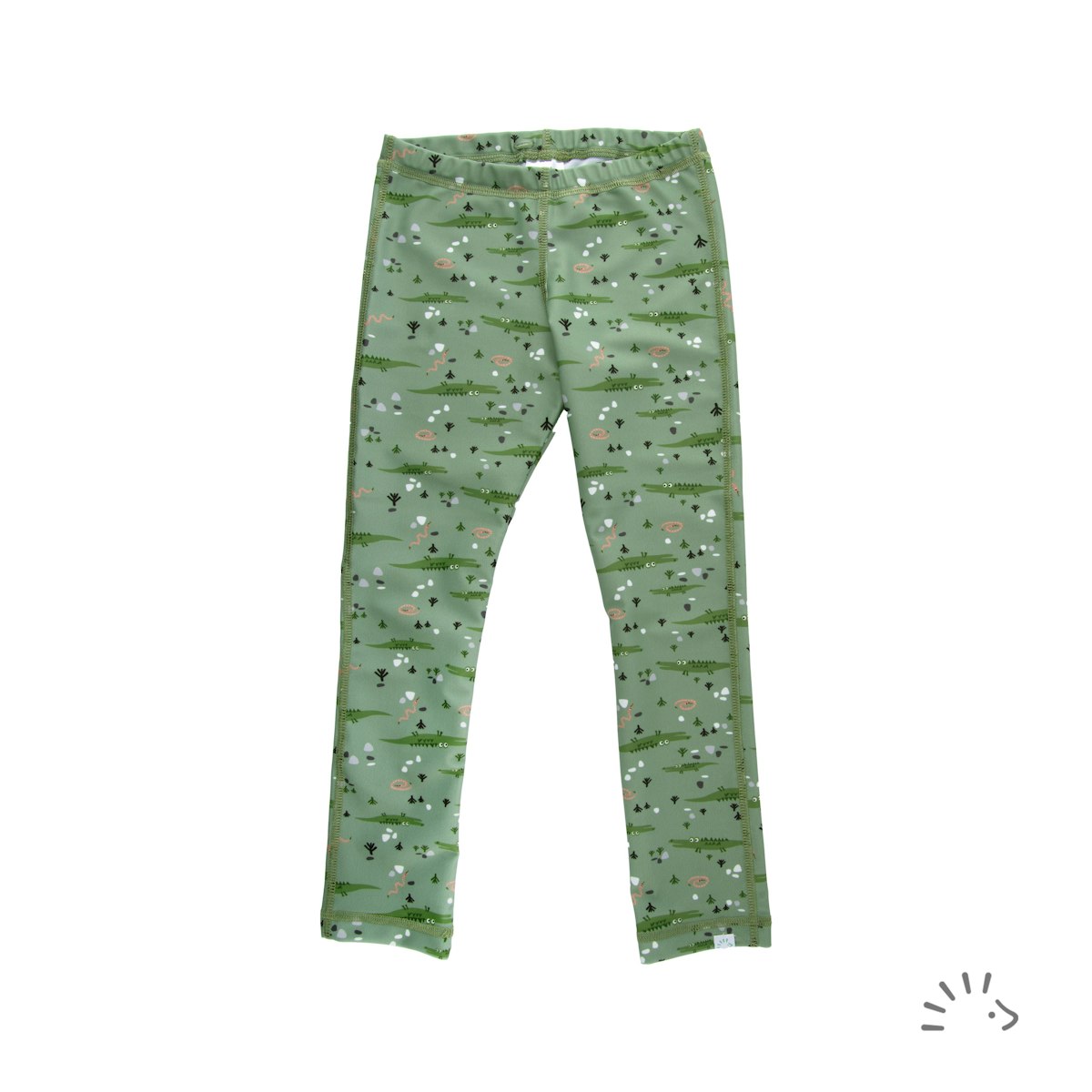 Lange UV Badeleggings Krokodile grün 110/116
