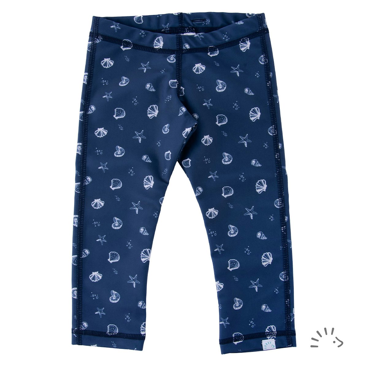 Lange UV Badeleggings Muscheln navy 98/104