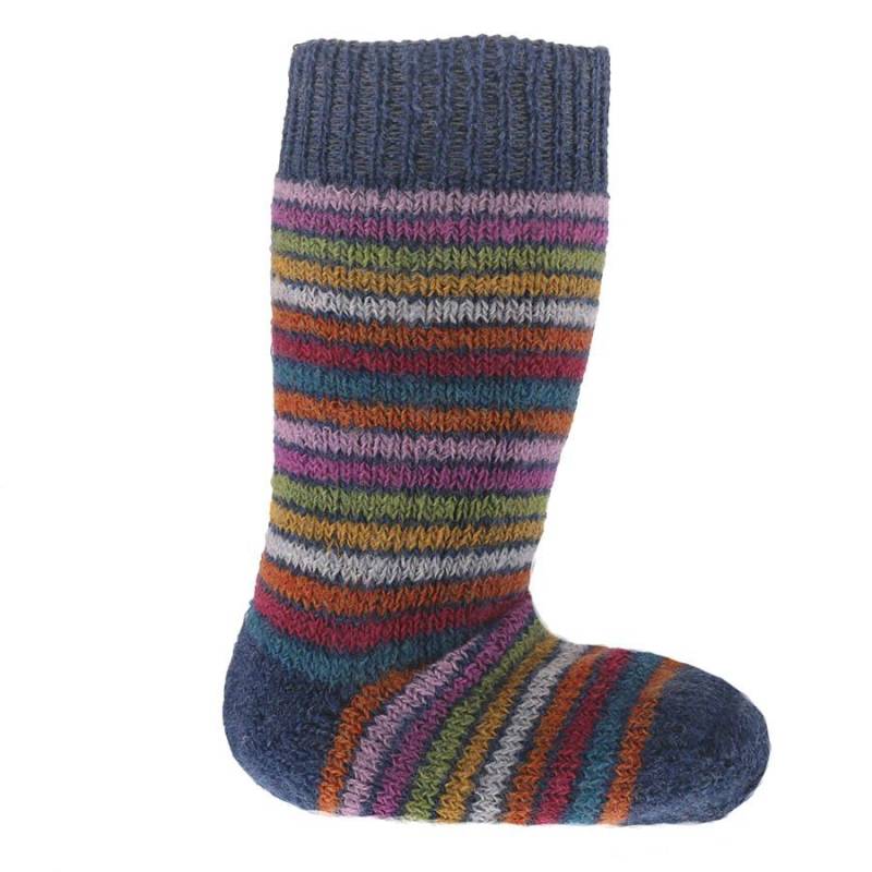 Lange Vollplüsch Socken Wolle warm dick blau 18/20 Lange Vollplüsch Socken Wolle warm dick blau 18/20