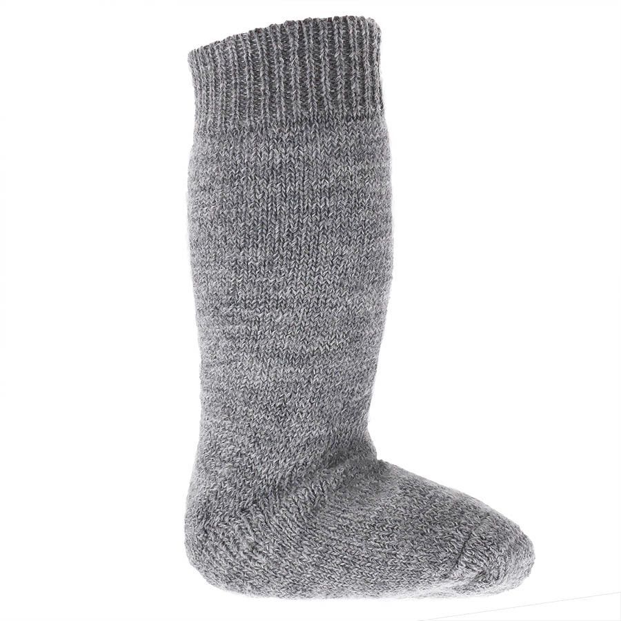 Lange Vollplüsch Socken Wolle warm dick grau 25/26