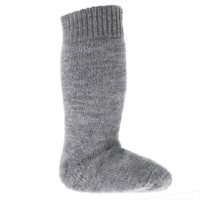 Lange Vollplüsch Socken Wolle warm dick grau 27/28