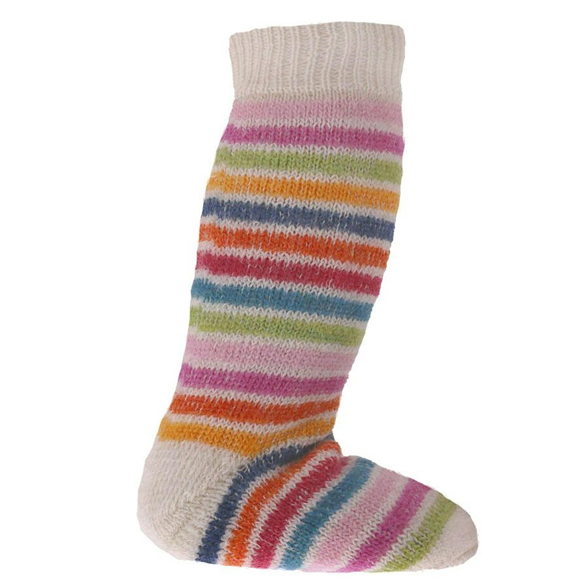 Lange Vollplüsch Socken Wolle warm dick natur 27/28