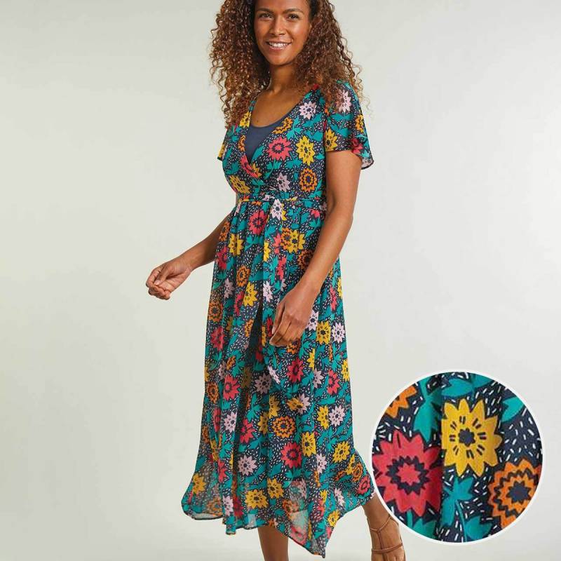 Langes Damen Umstands- und Stillkleid Dhalien dunkelblau 44 Langes Damen Umstands- und Stillkleid Dhalien dunkelblau 44