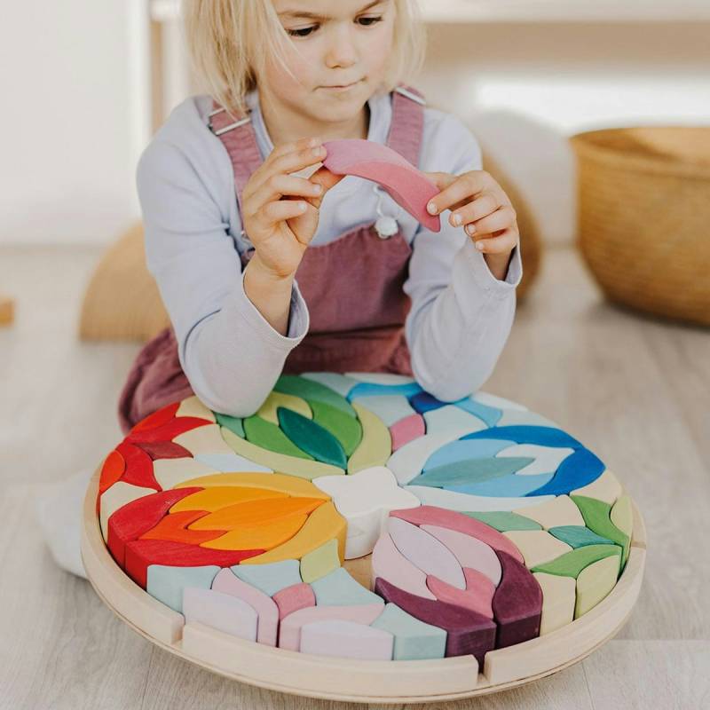 Legespiel Mandala rund ab 5 Jahren, 73 Bauklötze