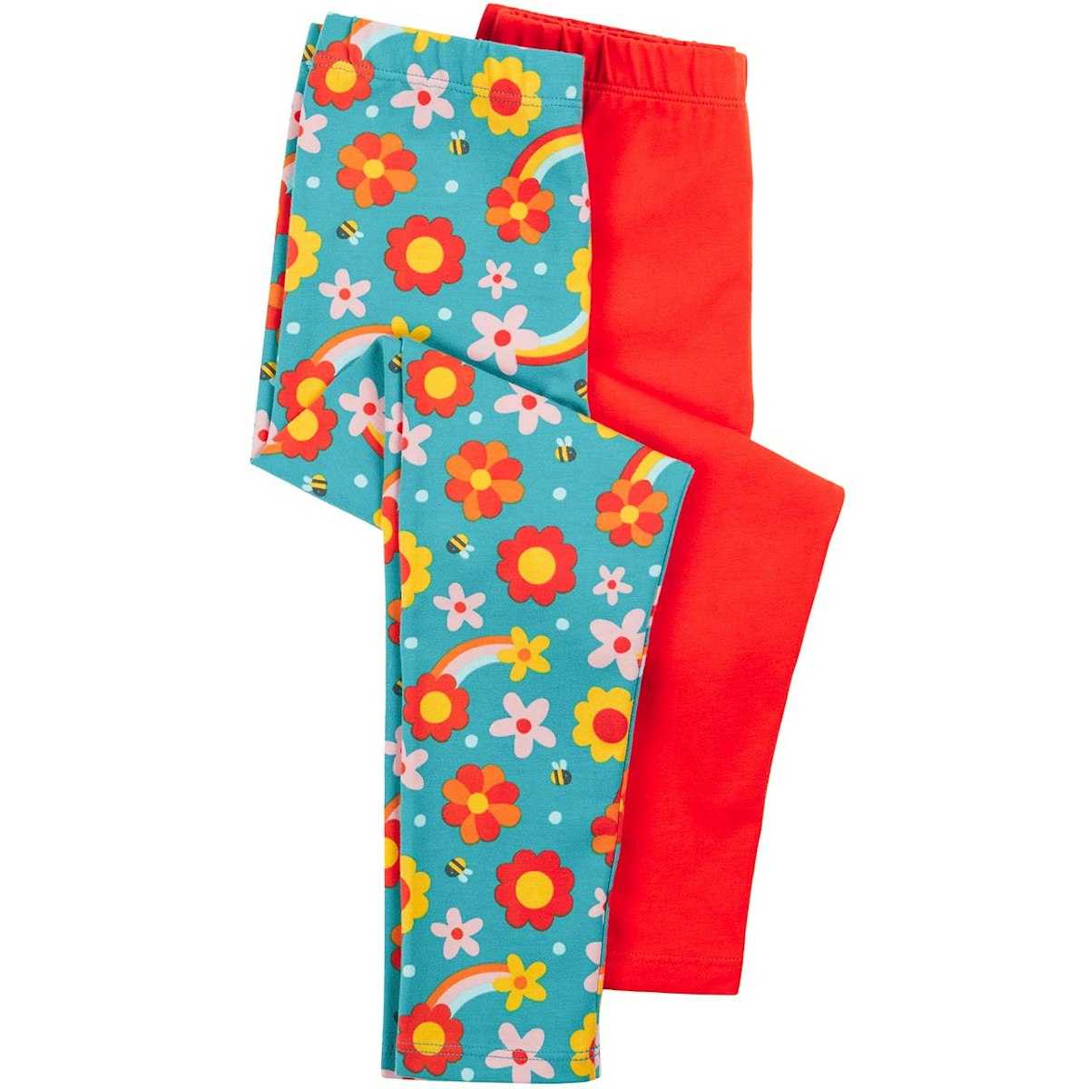 Leggings Doppelpack Blumen uni 62/68