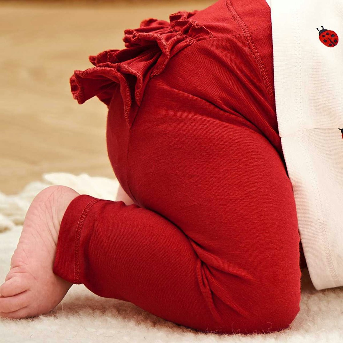 Leggings Hose Rüschen am Po rot 92