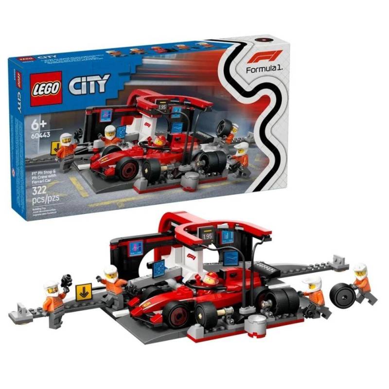 Lego - CITY F1 Boxenstopp mit Boxencrew und Ferrari Flitzer