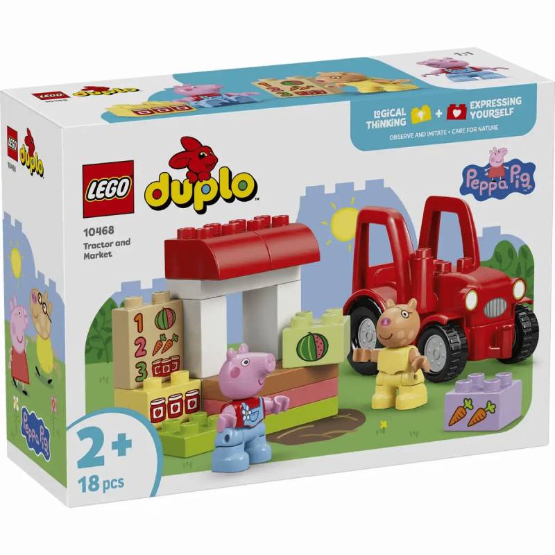Lego - LEGO duplo Peppa Pig Traktor und Marktstan