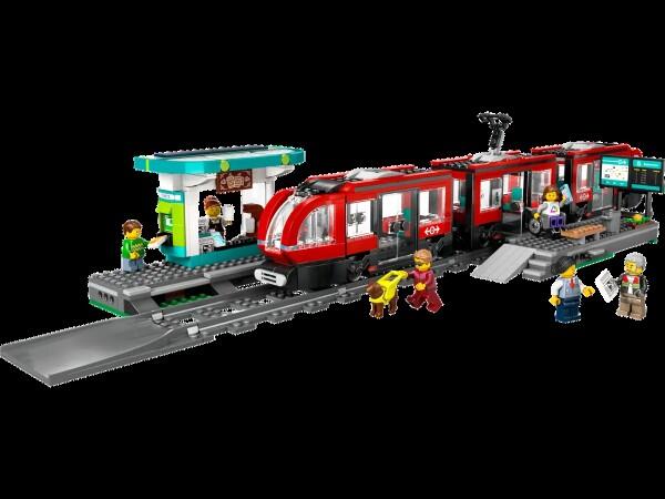 Lego - Lego City Straßenbahn mit haltestelle