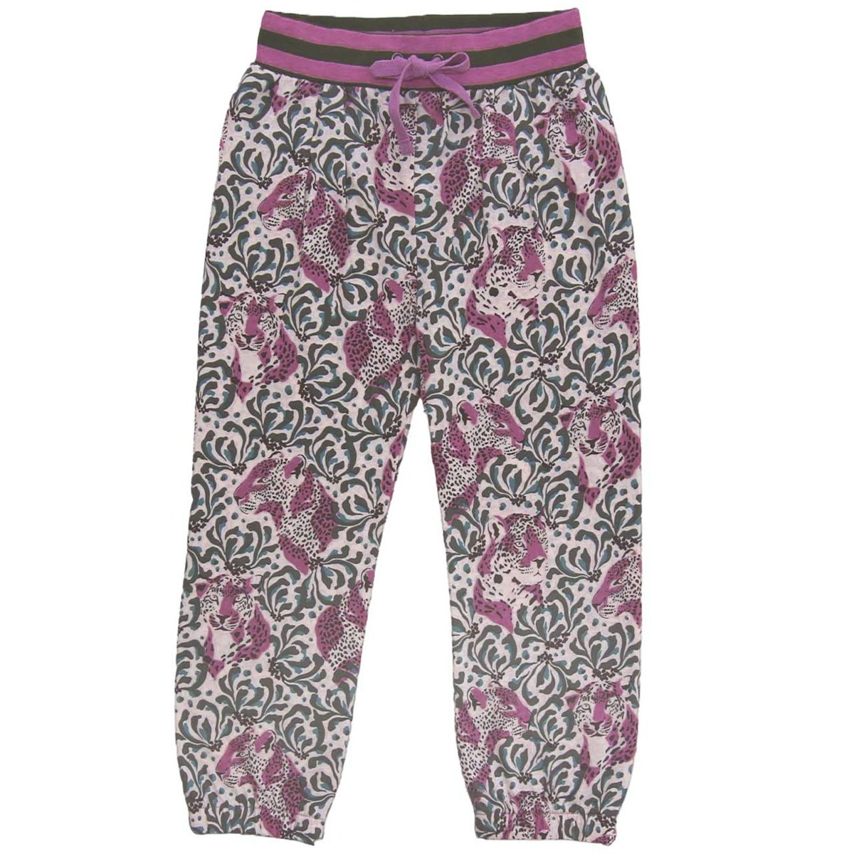 Leichte, lockere Jersey Hose Leoparden rosa 104