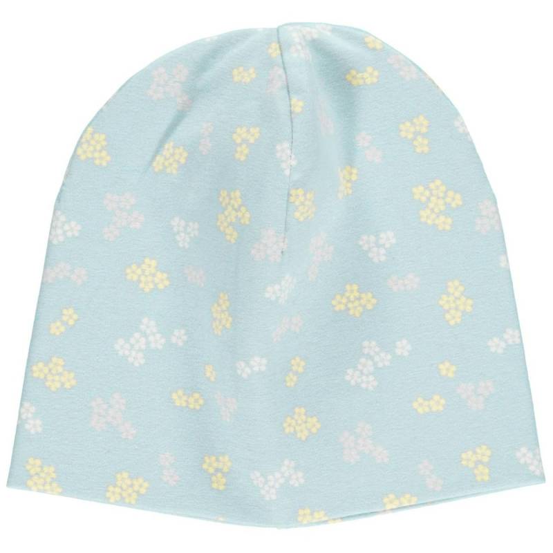 Leichte Baby Beanie Gänseblümchen babyblau 92/98