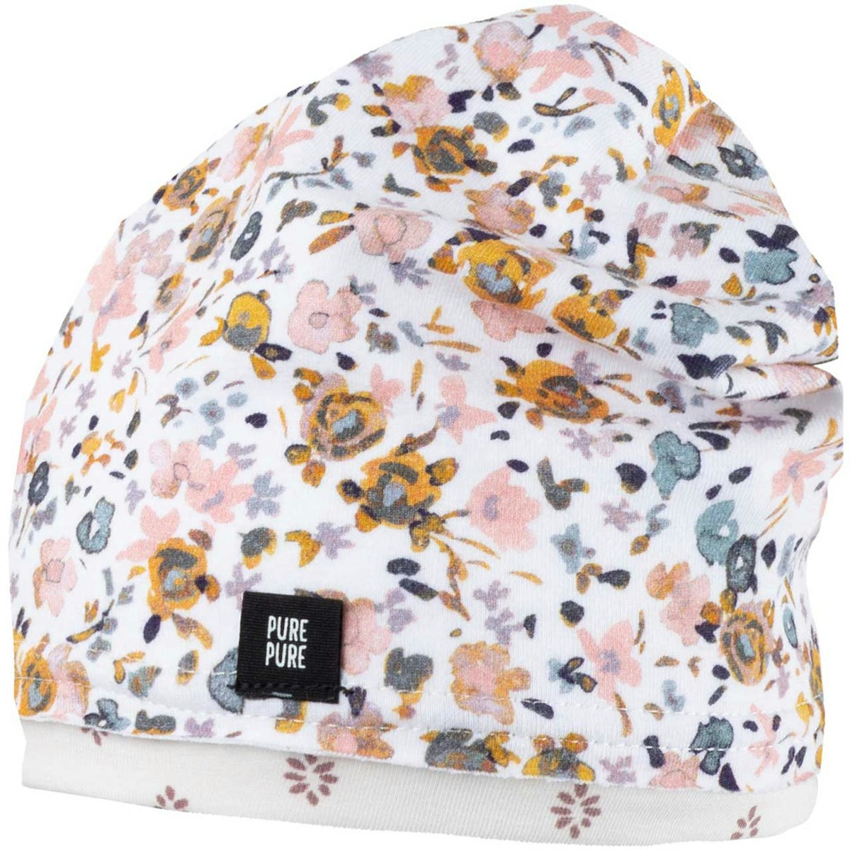 Leichte Beanie Blumen bunt 41/43