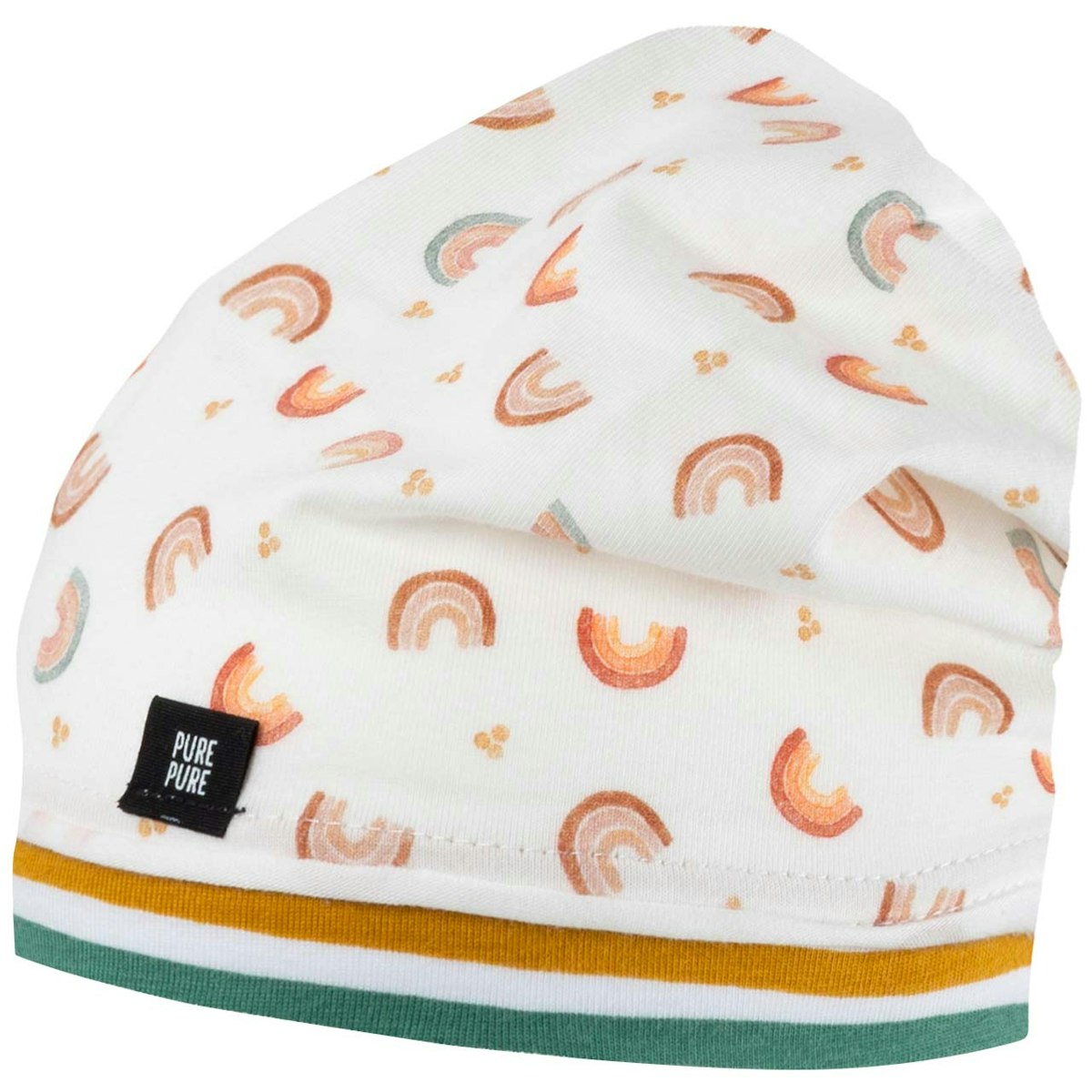 Leichte Beanie Regenbogen weiß 41/43