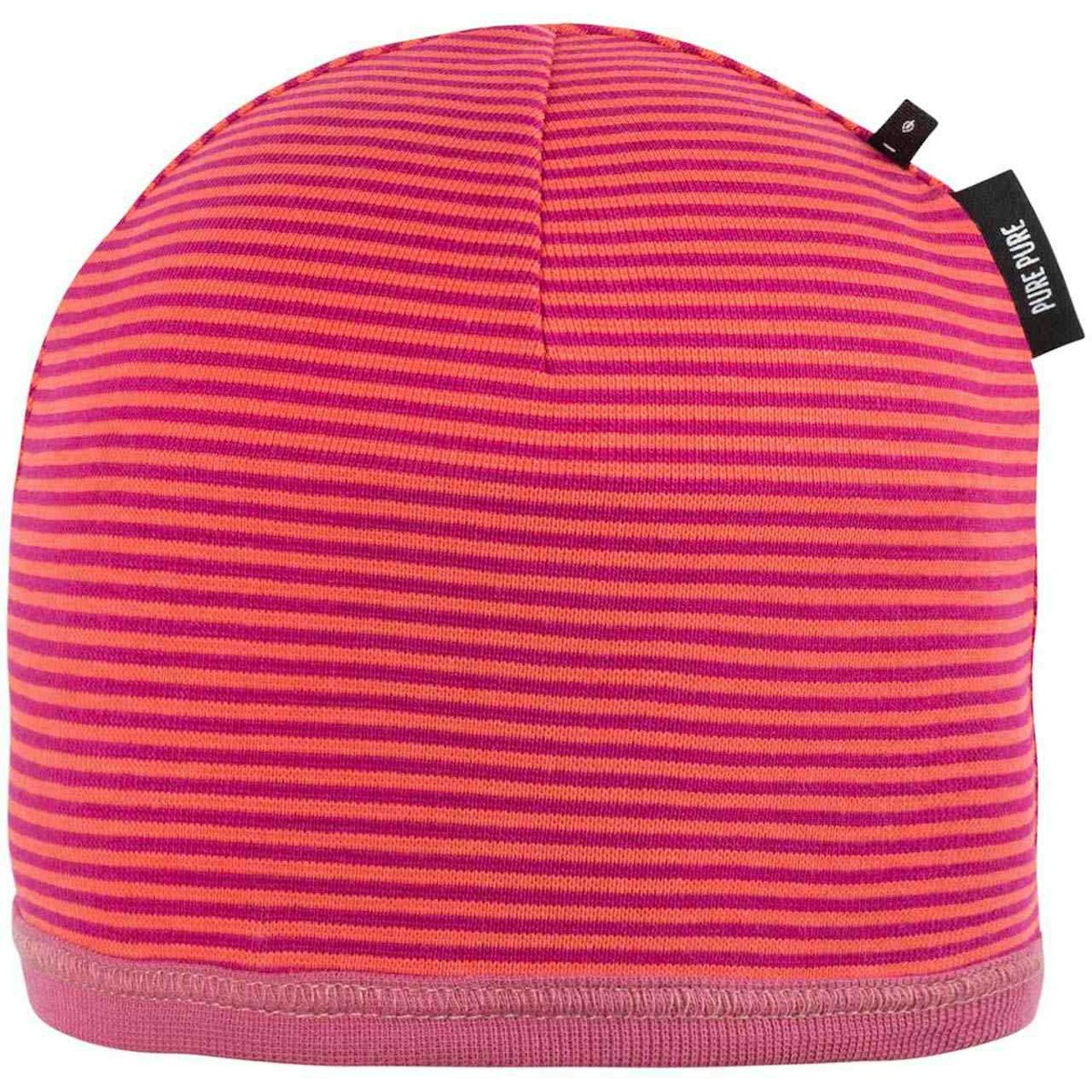 Leichte Beanie Ringel koralle-fuchsia 47/49