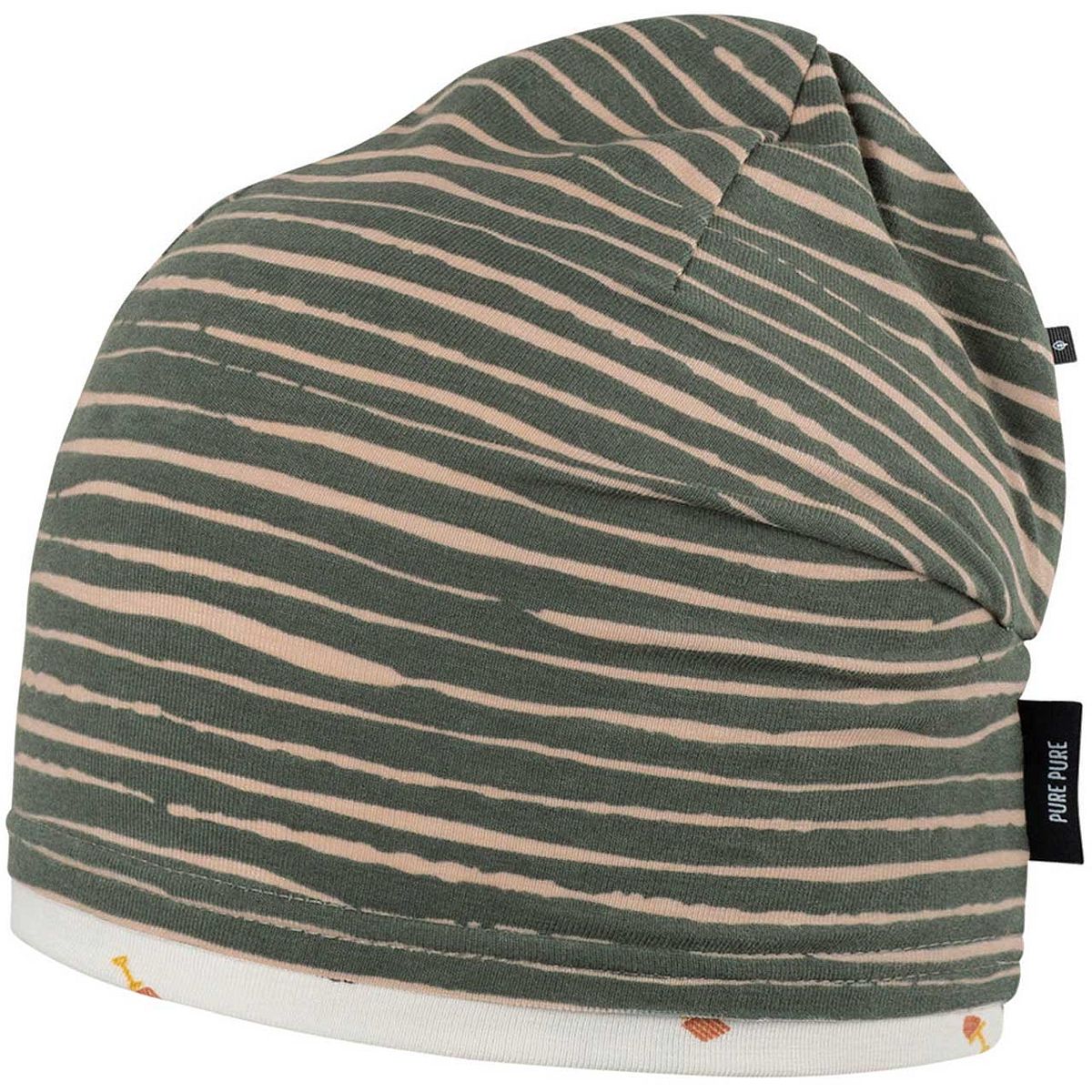 Leichte Beanie Streifen dunkelgrün 47/49