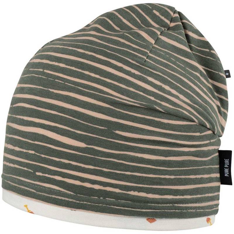 Leichte Beanie Streifen dunkelgrün 47/49