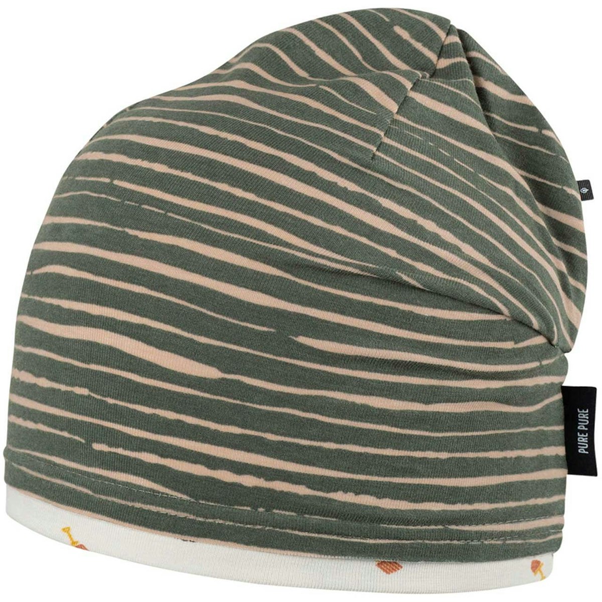 Leichte Beanie Streifen dunkelgrün 49/51