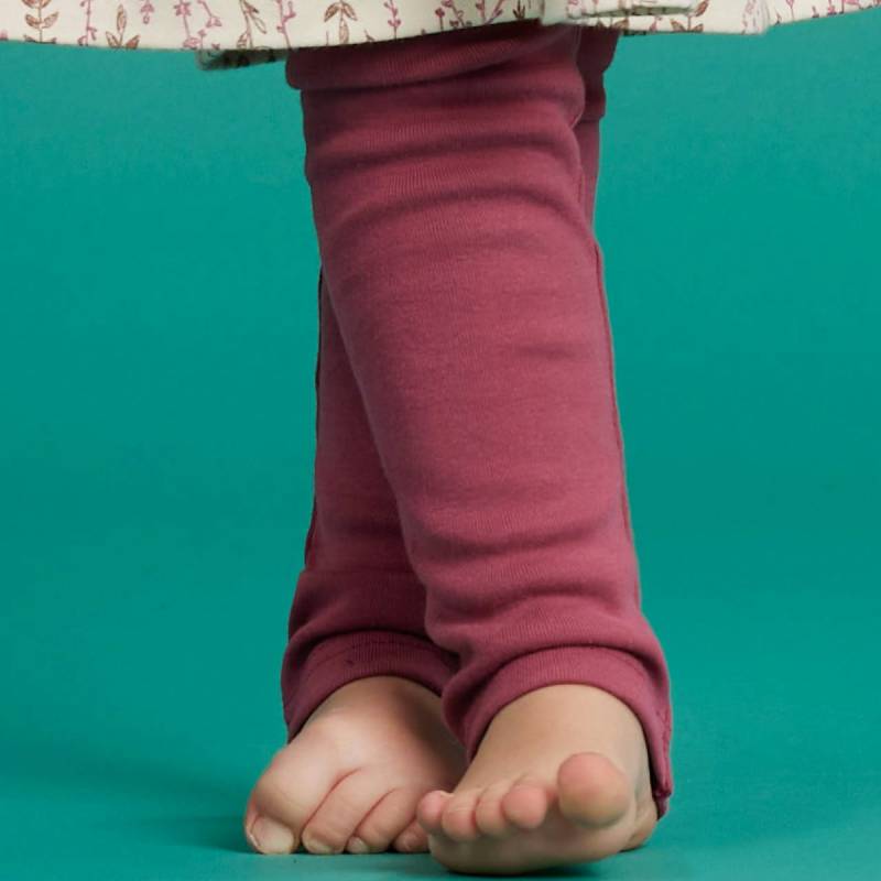 Leichte Feinripp Leggings 100% Bio Baumwolle altrosa 80