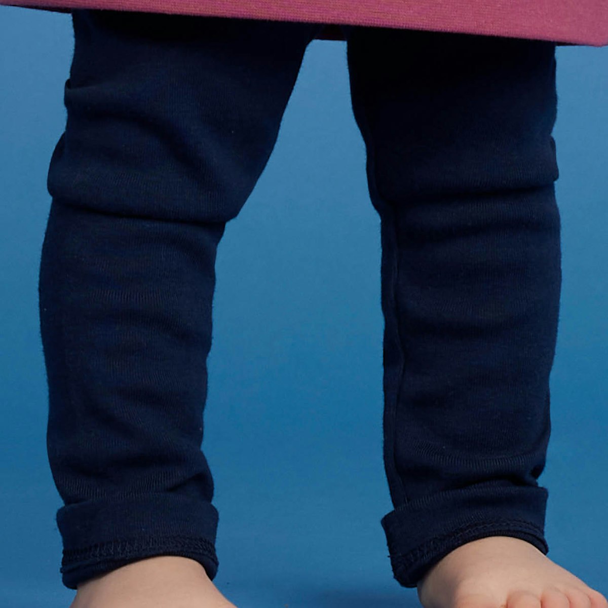 Leichte Feinripp Leggings 100% Bio Baumwolle dunkelblau 164