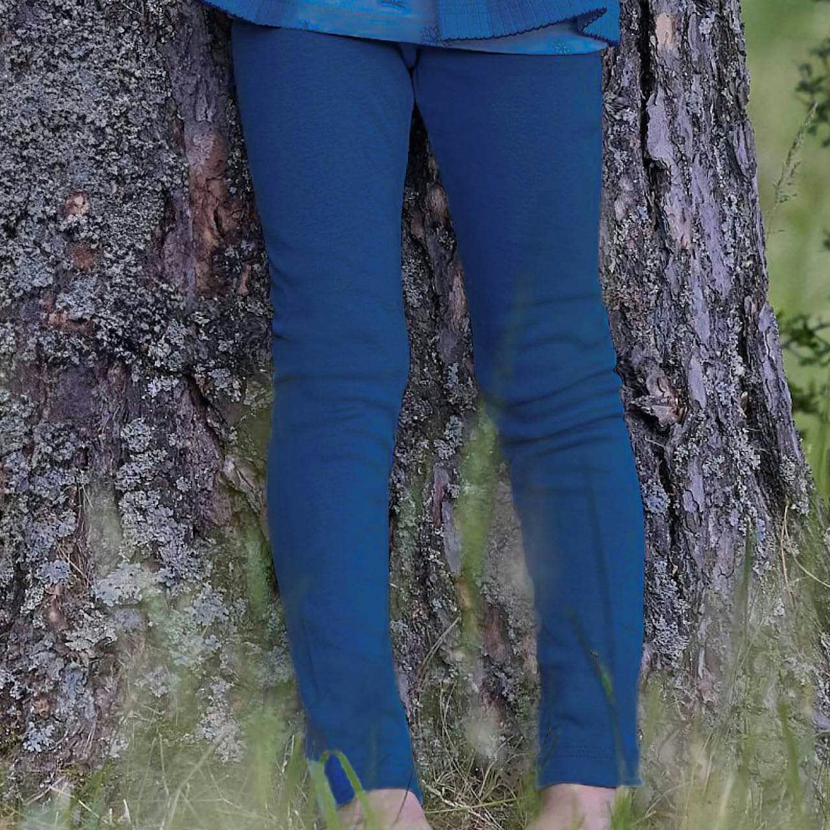 Leichte Feinripp Leggings 100% Bio Baumwolle marine 104