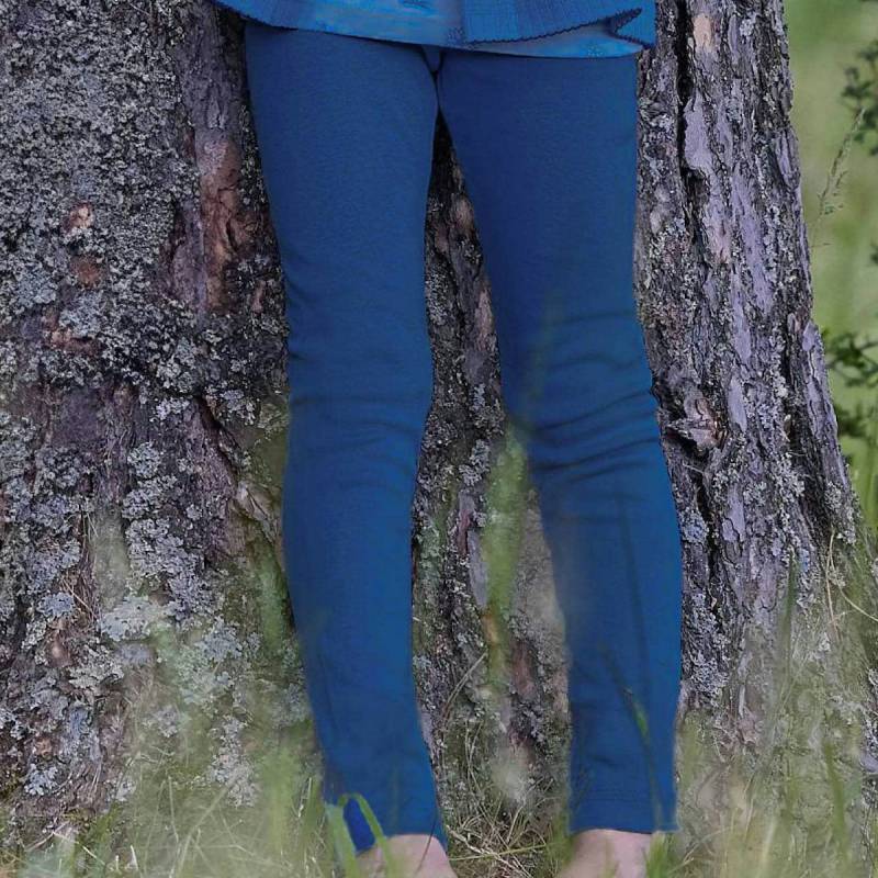Leichte Feinripp Leggings 100% Bio Baumwolle marine 104