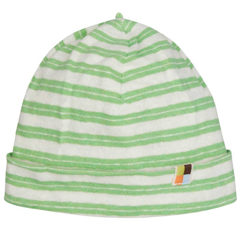 Leichte Leinen Mütze hellgrün geringelt 122 Leichte Leinen Mütze hellgrün geringelt 122
