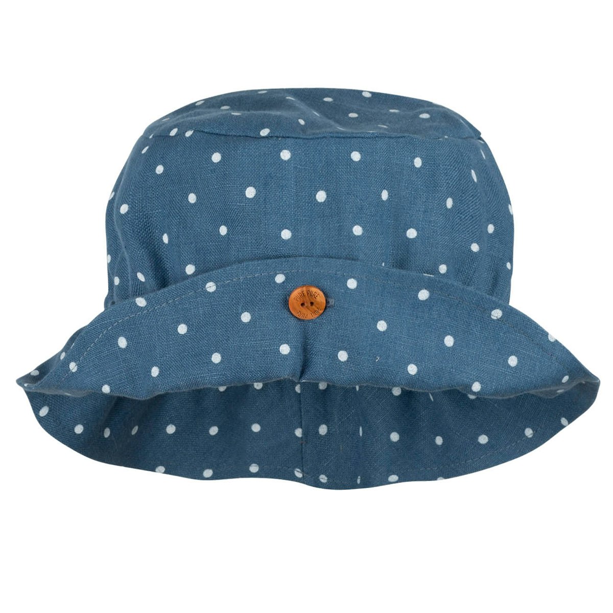 Leichte Leinen Sommermütze jeans-blau Punkte 55