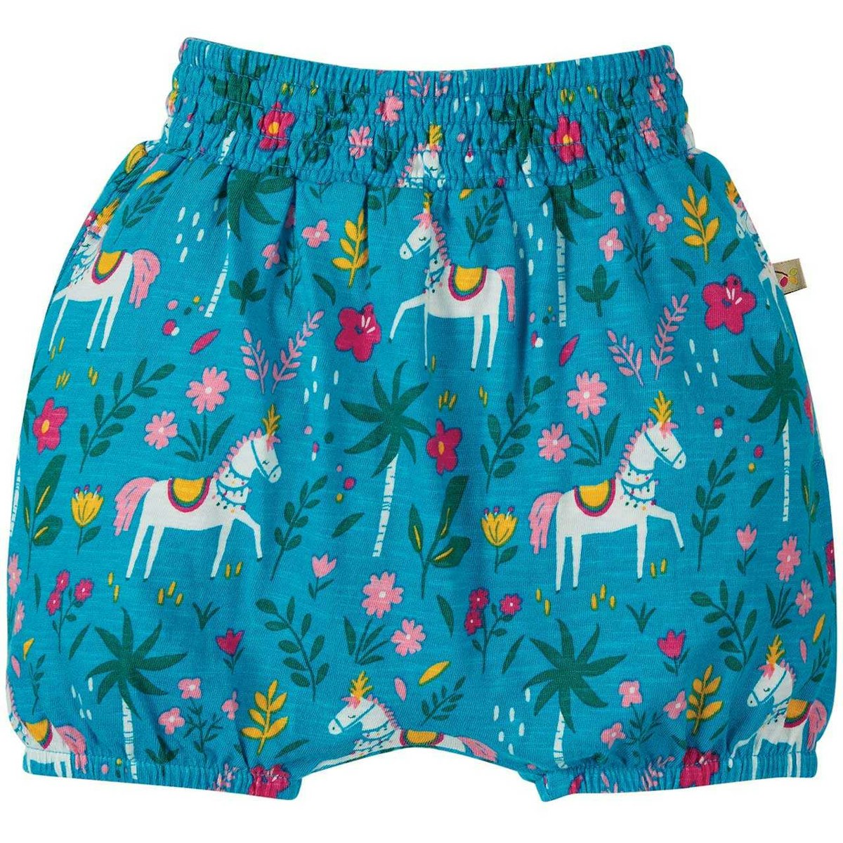 Leichte Mädchen Shorts Pferde blau 56/62/68