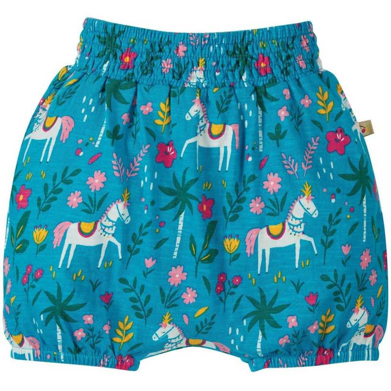 Leichte Mädchen Shorts Pferde blau 56/62/68