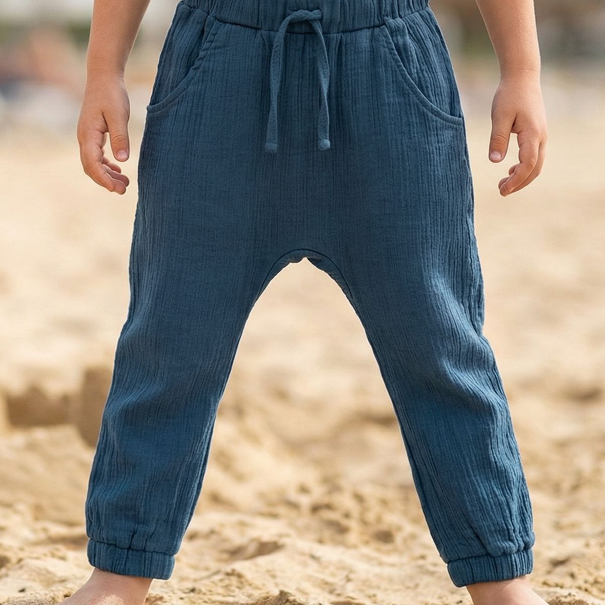 Leichte Musselin Hose petrol 122