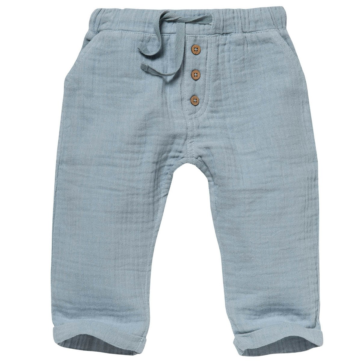 Leichte Musselin Hose taubenblau 62/68