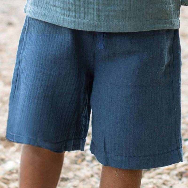 Leichte Musselin Shorts  blau 110