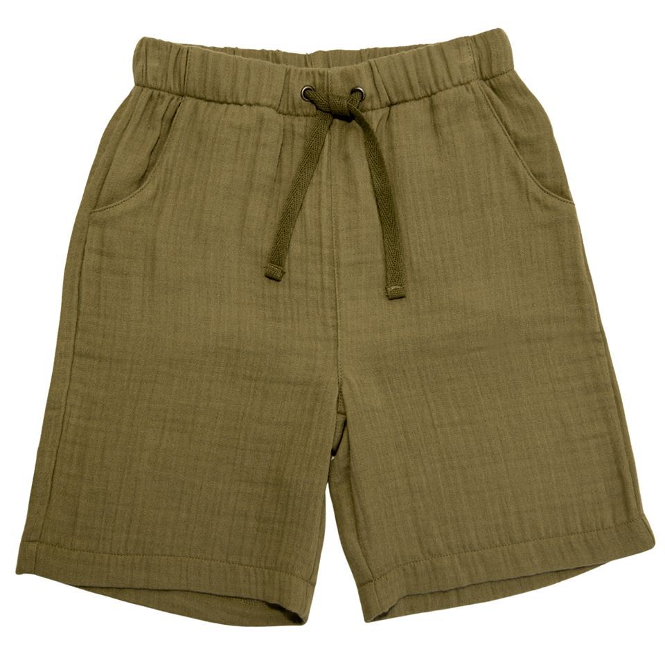 Leichte Musselin Shorts oliv-grün 98