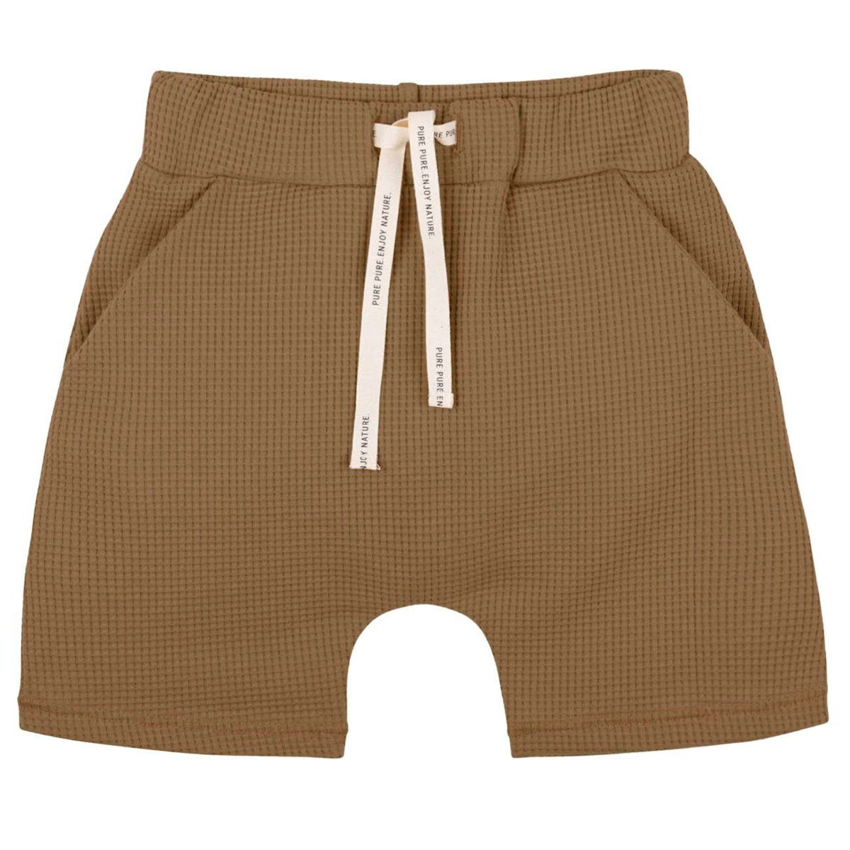 Leichte Shorts in Waffeloptik braun 92