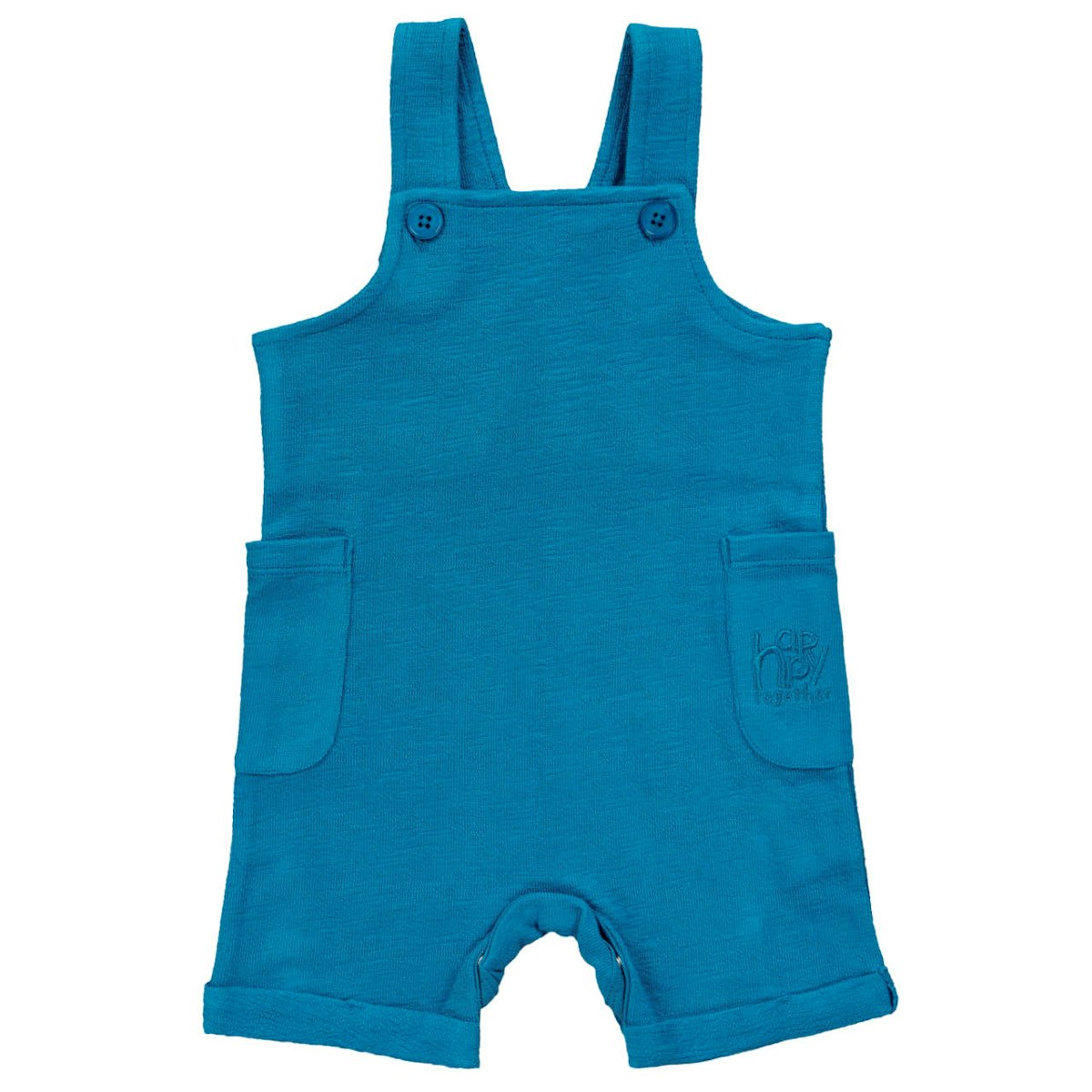 Leichte Sommer-Sweat Latzhose uni blau 50/56