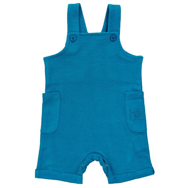 Leichte Sommer-Sweat Latzhose uni blau 62/68
