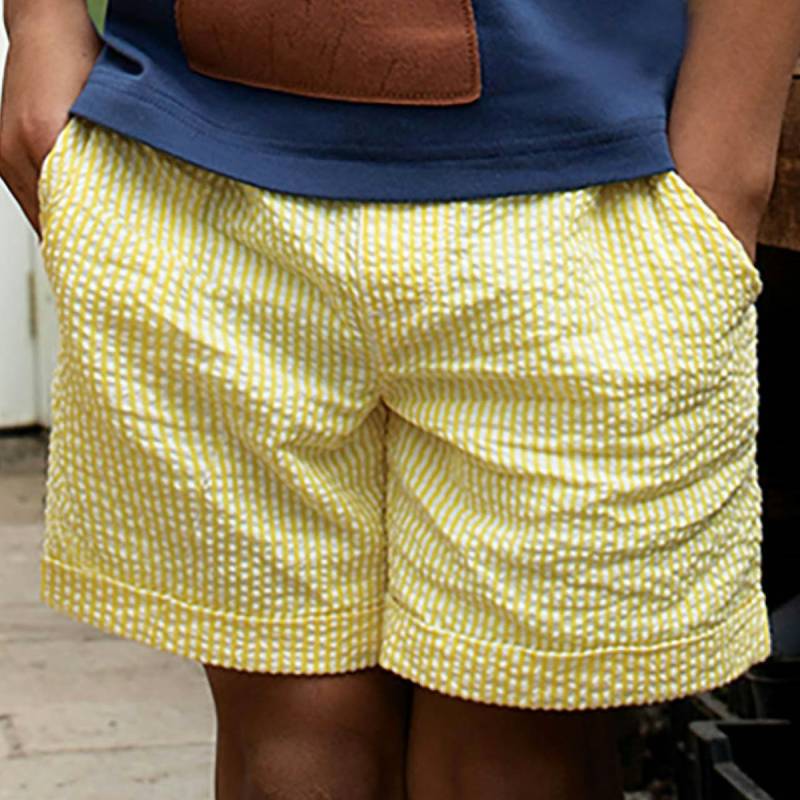 Leichte gelbe Streifen Shorts 104/110