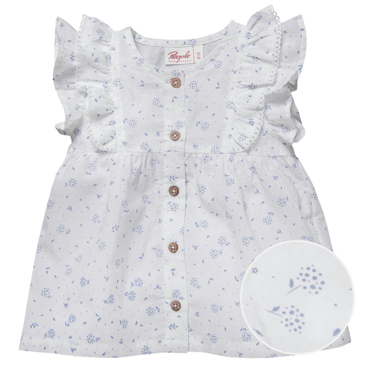 Leichte gewebte Bluse Blümchen weiß 86/92