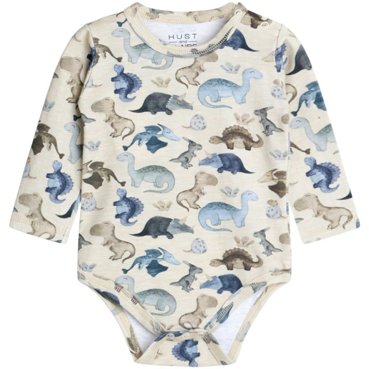 Leichter Body langarm Dinos creme 92