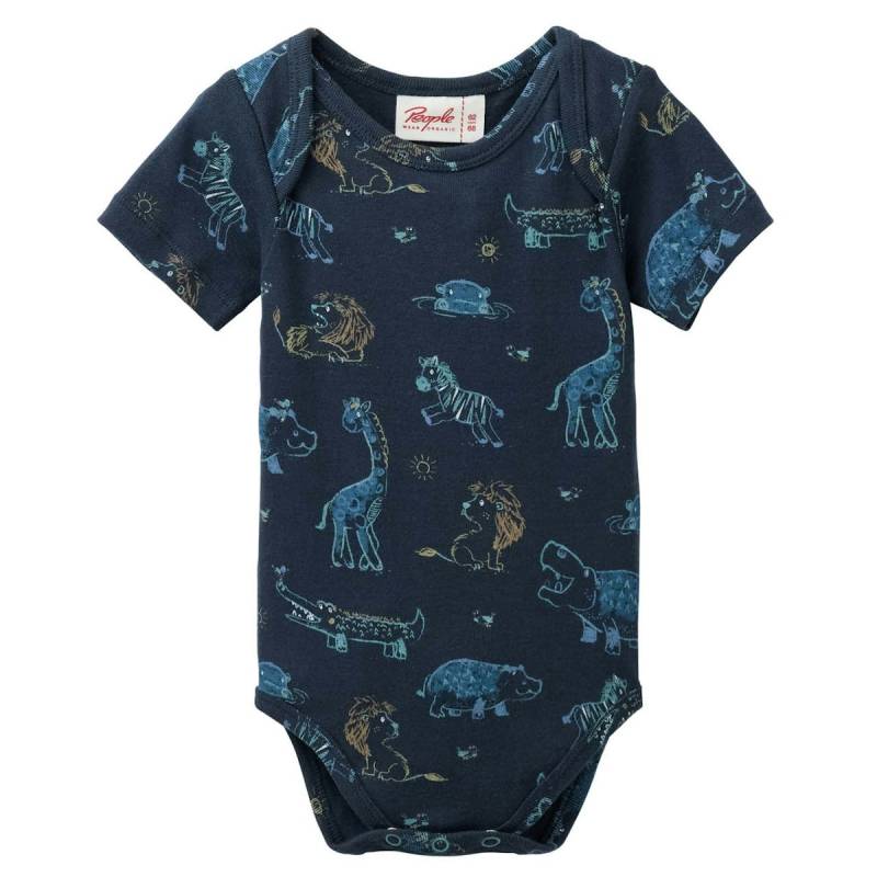 Leichter Kurzarmbody Savannentiere dunkelblau 98/104