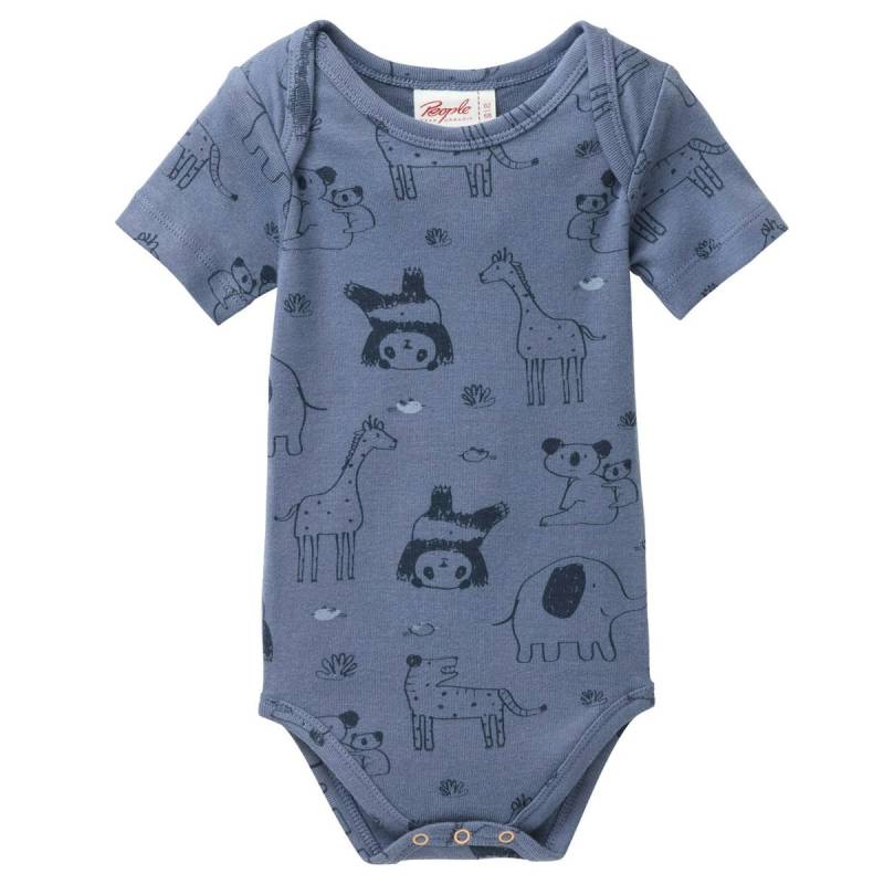 Leichter Kurzarmbody blau Savannentiere 86/92