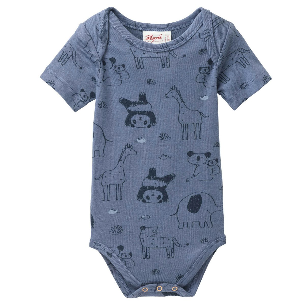 Leichter Kurzarmbody blau Savannentiere 98/104