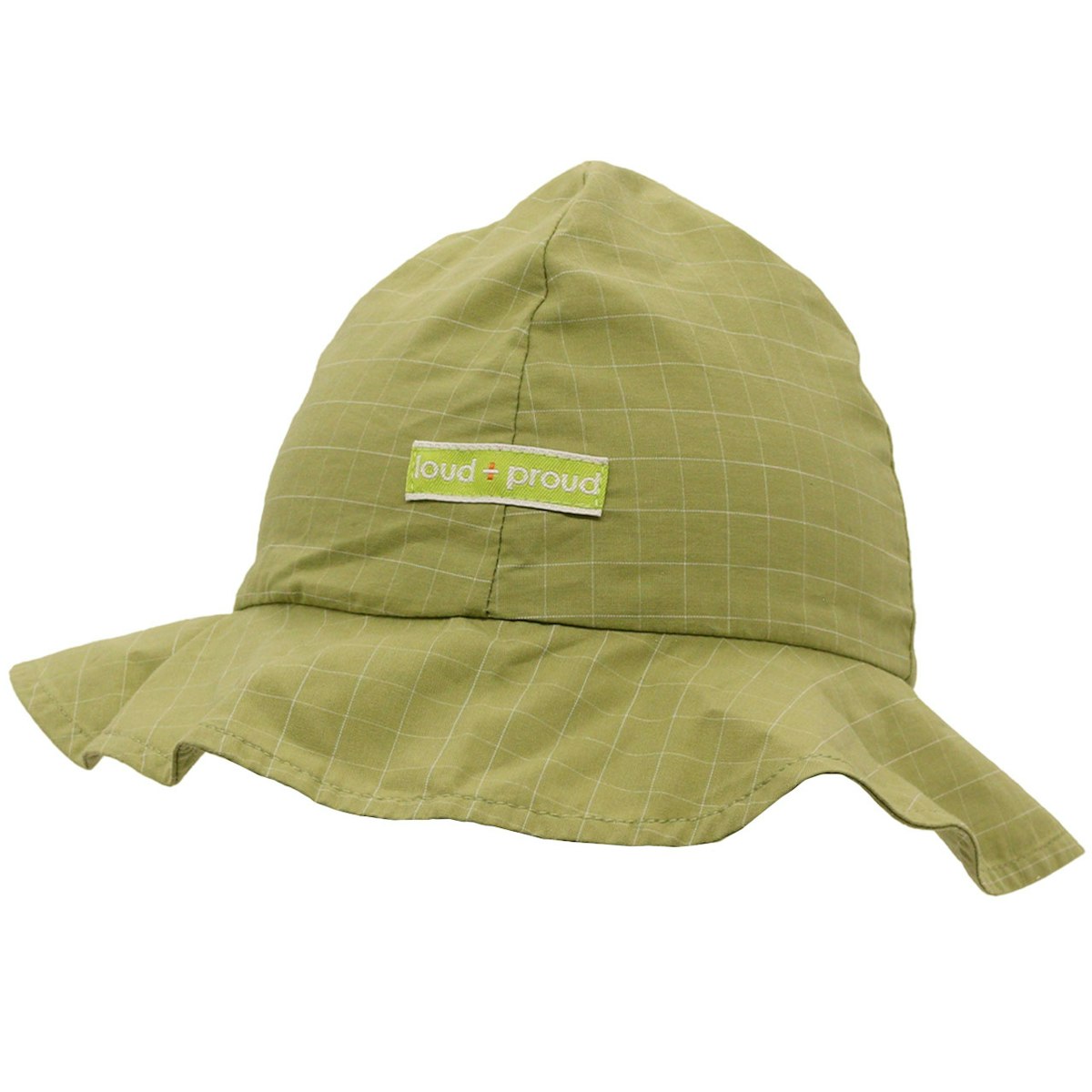 Leichter karierter Sonnenhut hellgrün 74