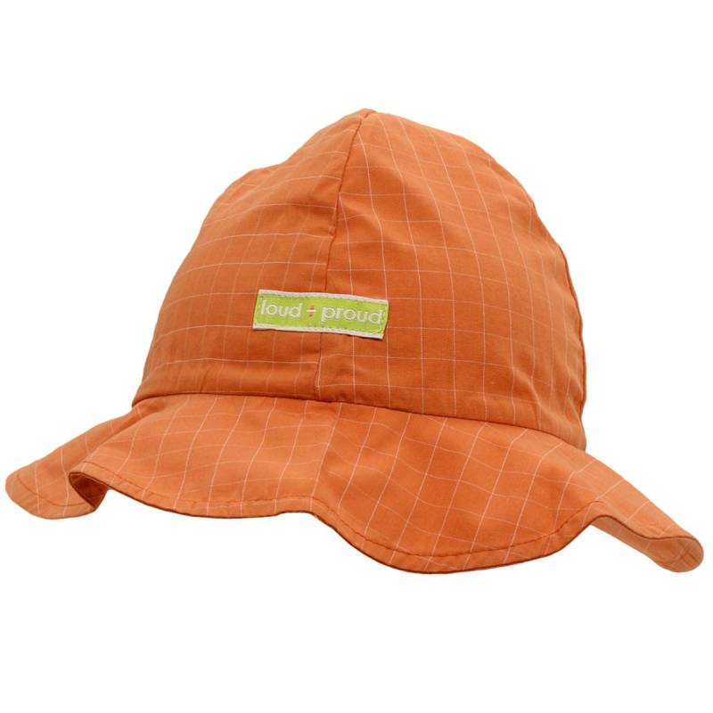 Leichter karierter Sonnenhut orange 86