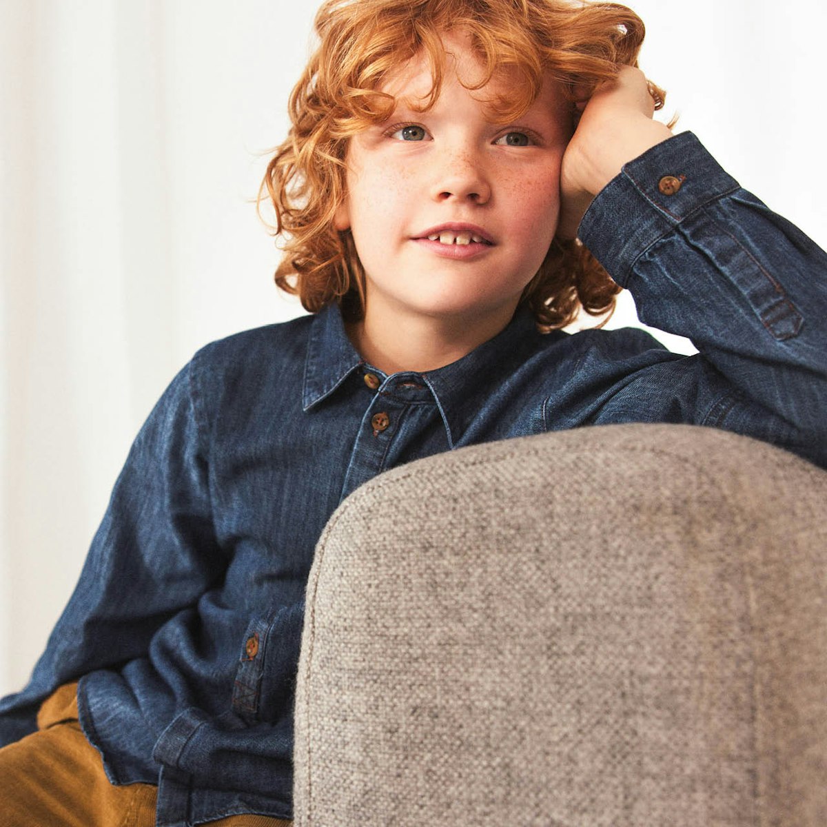 Leichtes Denim Hemd blau melange 116