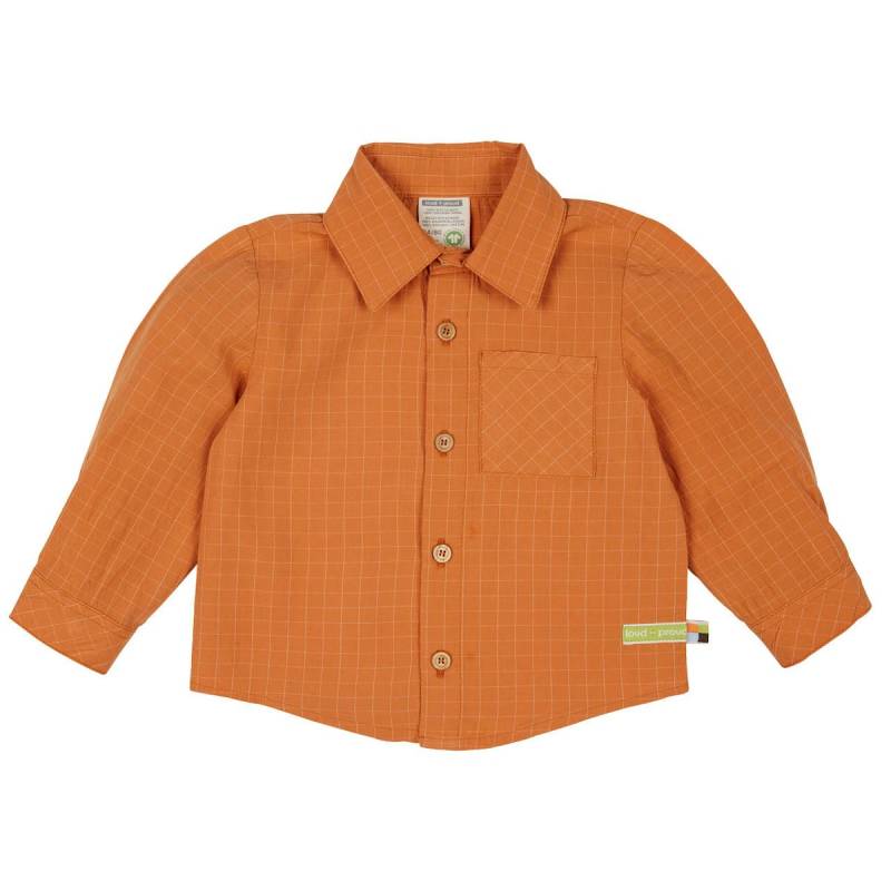 Leichtes Hemd Webstoff orange kariert 158/164